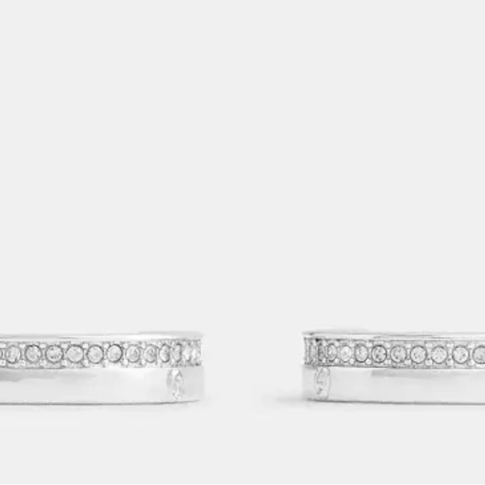 COACH Pavé Hoop Earrings - Picture 2 of 5